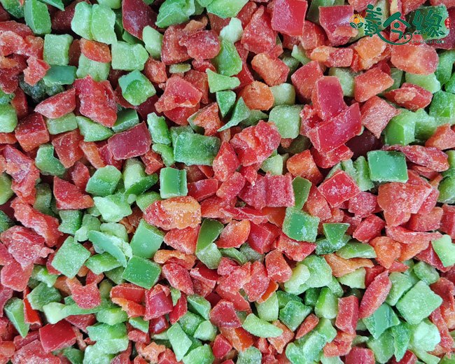 Frozen mixed pepper dices