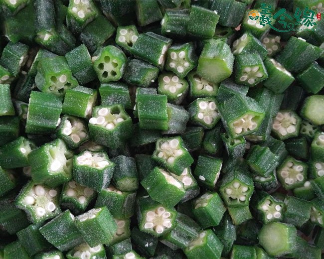 Frozen okra cut
