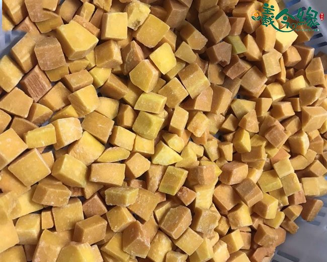Frozen pumpkin cube skinless