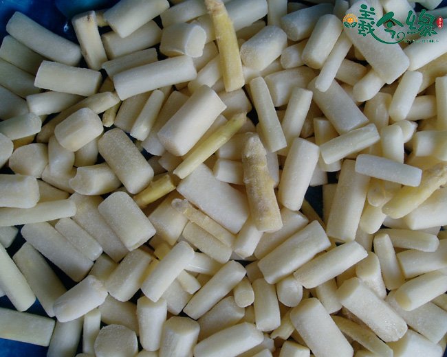 Frozen white asparagus cut